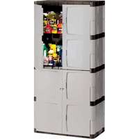 Heavy-Duty Cabinets, Plastic, 3 Shelves, 72" H x 36" W x 18" D, Mica and Charcoal Rock Safety Industrial Ltd