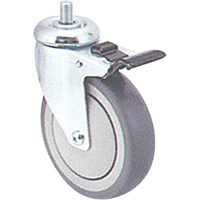 Roulette zingu&eacute;e, Pivotant avec frein, Diam&egrave;tre 4" (102 mm), Capacit&eacute; 200 lb (91 kg) Rock Safety Industrial Ltd