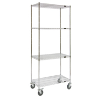 Wire Shelf Cart, Chrome Plated, 48" x 80" x 24", 800 lbs. Capacity Rock Safety Industrial Ltd