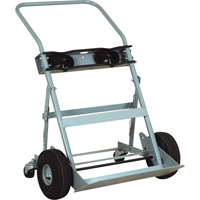 Four-Wheel Cylinder Hand Trucks, Pneumatic Wheels, 28" W x 6" L Base, 1000 lbs. Rock Safety Industrial Ltd