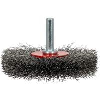 Brosse radiale &agrave; fils cr&ecirc;p&eacute;s mont&eacute; sur mandrin ER300-12, 3", Fils ,012" Rock Safety Industrial Ltd