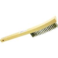 Brosse m&eacute;tallique &agrave; poils longs &agrave; quatre rang&eacute;es et manche long 4LHSS, Acier inoxydable, 4 x 19 rangs de fils, Longueur 13-3/4" Rock Safety Industrial Ltd