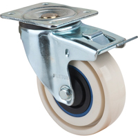 Sandwich Casters, Swivel with Brake, 4" (101.6 mm), Nylon, 440 lbs. (199.58 kg.) Rock Safety Industrial Ltd