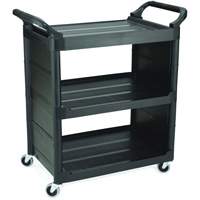 Bussing Cart with End Panels, 3 Tiers, 18-5/8" x 36-5/8" x 33-5/8", 150 lbs. Capacity Rock Safety Industrial Ltd