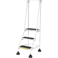 &eacute;chelles Stop-Step, 3 marches, Largeur de la marche 16", Hauteur de la plateforme 28-11/16", Acier Rock Safety Industrial Ltd