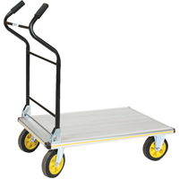 Chariot &agrave; plateforme avec poign&eacute;e ergonomique pliante, Aluminium, 660 lb, 35-1/2" lo x 24" la, Hauteur 41" Rock Safety Industrial Ltd
