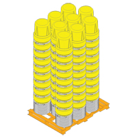 Baril emboîtable en poly&eacute;thyl&egrave;ne, 10 gal. US (8,33 gal. imp.), Dessus ouvert, Bleu Rock Safety Industrial Ltd