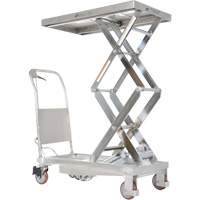 Manual Hydraulic Scissor Lift Table, 35-1/2" L x 20" W, Partial Stainless Steel, 800 lbs. Capacity Rock Safety Industrial Ltd