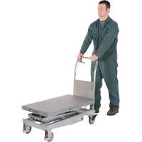 Manual Hydraulic Scissor Lift Table, 35-1/2" L x 20" W, Partial Stainless Steel, 800 lbs. Capacity Rock Safety Industrial Ltd