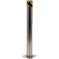 Safety Bollard, Stainless Steel, 42" H x 8" W, Silver Rock Safety Industrial Ltd