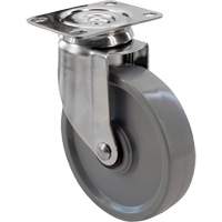Roulette 2309, Pivotant, 4" (101,6 mm), Gris Envirothane, 350 lb (158,8 kg) Rock Safety Industrial Ltd