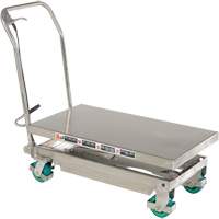Manual Hydraulic Scissor Lift Table, 36-1/4" L x 19-3/8" W, Stainless Steel, 600 lbs. Capacity Rock Safety Industrial Ltd