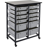 Rangement mobile pour bacs, &agrave; un c&ocirc;t&eacute;, 12 bacs, 30-3/4" la x 20" p x 37-1/2" h Rock Safety Industrial Ltd