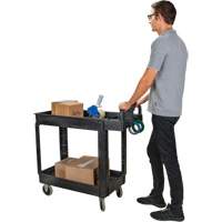 Chariot utilitaire, 2 tiers, 17-1/8" x 33-1/2" x 37-5/8", Capacit&eacute; 550 lb Rock Safety Industrial Ltd