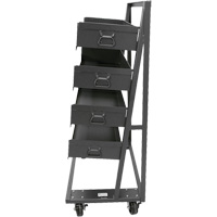 Single-Sided Heavy Duty A-Frame Cart with 4 Large Trays, 38" x 25" x 63", 2500 lbs. Capacity Rock Safety Industrial Ltd