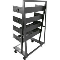 Single-Sided Heavy Duty A-Frame Cart with 4 Large Trays, 38" x 25" x 63", 2500 lbs. Capacity Rock Safety Industrial Ltd