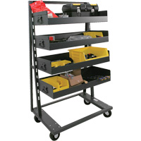 Single-Sided Heavy Duty A-Frame Cart with 4 Large Lipped Trays, 38" x 25" x 63", 2500 lbs. Capacity Rock Safety Industrial Ltd