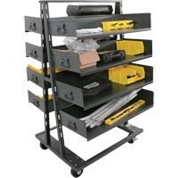 Double-Sided Heavy Duty A-Frame Cart with 8 Large Trays, 38" x 30" x 63", 2500 lbs. Capacity Rock Safety Industrial Ltd