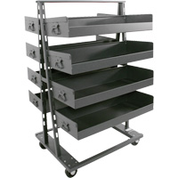 Double-Sided Heavy Duty A-Frame Cart with 8 Large Lipped Trays, 38" x 30" x 63", 2500 lbs. Capacity Rock Safety Industrial Ltd