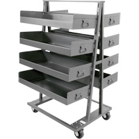 Double-Sided Heavy Duty A-Frame Cart with 8 Large Lipped Trays, 38" x 30" x 63", 2500 lbs. Capacity Rock Safety Industrial Ltd
