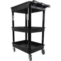 Chariot utilitaire avec tablette &agrave; bordure profonde, 3 tiers, 19" x 39-1/2" x 28-1/4", Capacit&eacute; 330 lb Rock Safety Industrial Ltd