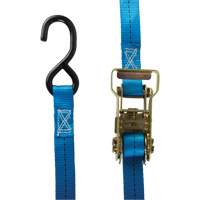 Ratchet Strap, J-Hook, 1" W x 15' L, 500 lbs. (227 kg) Working Load Limit Rock Safety Industrial Ltd
