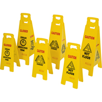 Panneaux d'avertissement de plancher mouill&eacute;, Quadrilingue avec pictogramme Rock Safety Industrial Ltd