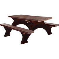 Tables de pique-nique en plastique recycl&eacute;, 8' lo x 61-1/2" la, Brun Rock Safety Industrial Ltd