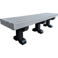 Park Bench, Recycled Plastic, 72" L x 17" W x 17" H, Grey Rock Safety Industrial Ltd