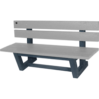 Outdoor Park Benches, Recycled Plastic, 60" L x 17" W x 17" H, Grey Rock Safety Industrial Ltd