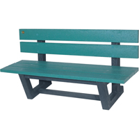 Outdoor Park Benches, Recycled Plastic, 60" L x 22-13/16" W x 29-13/16" H, Green Rock Safety Industrial Ltd