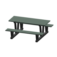Recycled Plastic Outdoor Picnic Tables, 72" L x 60-5/16" W, Grey Rock Safety Industrial Ltd