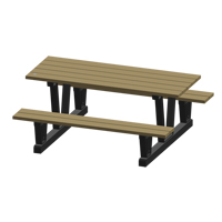 Recycled Plastic Outdoor Picnic Tables, 72" L x 60-5/16" W, Sand Rock Safety Industrial Ltd