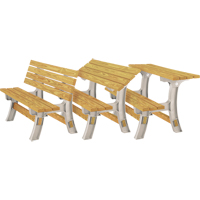 Basics&reg; Flip Top Park Bench / Table, Plastic, 96" L x 26" W x 34" H, Sand Rock Safety Industrial Ltd