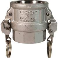 EZ Boss-Lock Cam & Groove Coupler, Stainless Steel, Type D, 1", Female NPT, 250 PSI Rock Safety Industrial Ltd