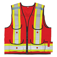 All-Trades 1000D&reg; Surveyor Safety Vest, Red, Large, Polyester Rock Safety Industrial Ltd