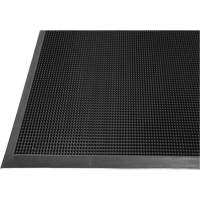 Gritstop Fingermat Matting, Rubber, Scraper Type, Textured Pattern, 2' x 2-2/3', Black Rock Safety Industrial Ltd