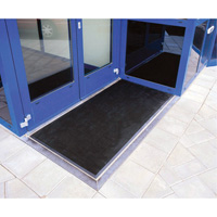 Gritstop Fingermat Matting, Rubber, Scraper Type, Textured Pattern, 2' x 2-2/3', Black Rock Safety Industrial Ltd