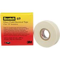 Scotch&reg; Glass Cloth Tape, 19 mm (3/4") W x 20 m (66') L, 7 mils, White Rock Safety Industrial Ltd