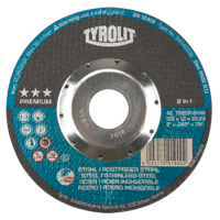 Meule &agrave; tronçonner 2-en-1 de premi&egrave;re qualit&eacute; Thincut, 5" x 0,045", Arbre de 7/8", Type 27, Oxyde d'aluminium, 12250 Tr/min Rock Safety Industrial Ltd