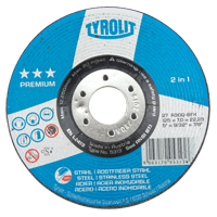 Premium 2-in-1 Grinding Wheel, 5" x 9/32", 7/8" Arbor, Type 27 Rock Safety Industrial Ltd
