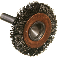 Brosses mont&eacute;es &agrave; fils cr&ecirc;p&eacute;s circulaires, 1-1/2", Fils 0,005", Tige 1/4" Rock Safety Industrial Ltd