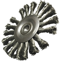 Brosses mont&eacute;es &agrave; fils nou&eacute;s circulaires, 3-1/2" dia., dia. Des fils 0,014", Tige 1/4" Rock Safety Industrial Ltd