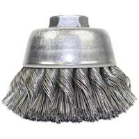 Brosse-boisseau &agrave; fil nou&eacute;, 3-1/2" dia. x 5/8"-11 arbre Rock Safety Industrial Ltd