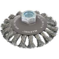 AllSteel Wire Brush, 4" Dia., 0.02" Fill, 5/8"-11 Arbor, Steel Rock Safety Industrial Ltd