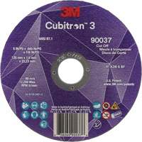 Meule &agrave; tronçonner Cubitron 3, 5" x 0,045", Arbre de 7/8", Type 1, C&eacute;ramique, 12250 Tr/min Rock Safety Industrial Ltd