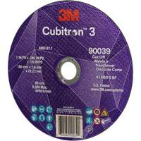 Meule &agrave; tronçonner Cubitron 3, 7" x 0,09", Arbre de 7/8", Type T27, C&eacute;ramique, 8500 Tr/min Rock Safety Industrial Ltd