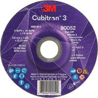 Cubitron 3 Cut-Off Wheel, 5" x 0.04", 7/8" Arbor, Type 27, Ceramic, 60 RPM Rock Safety Industrial Ltd