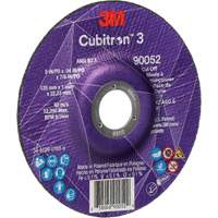 Cubitron 3 Cut-Off Wheel, 5" x 0.04", 7/8" Arbor, Type 27, Ceramic, 60 RPM Rock Safety Industrial Ltd