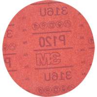 Hookit Red Abrasive Disc 316U, 01224, 6" Dia., P120 Grit, Aluminum Oxide, A Rock Safety Industrial Ltd